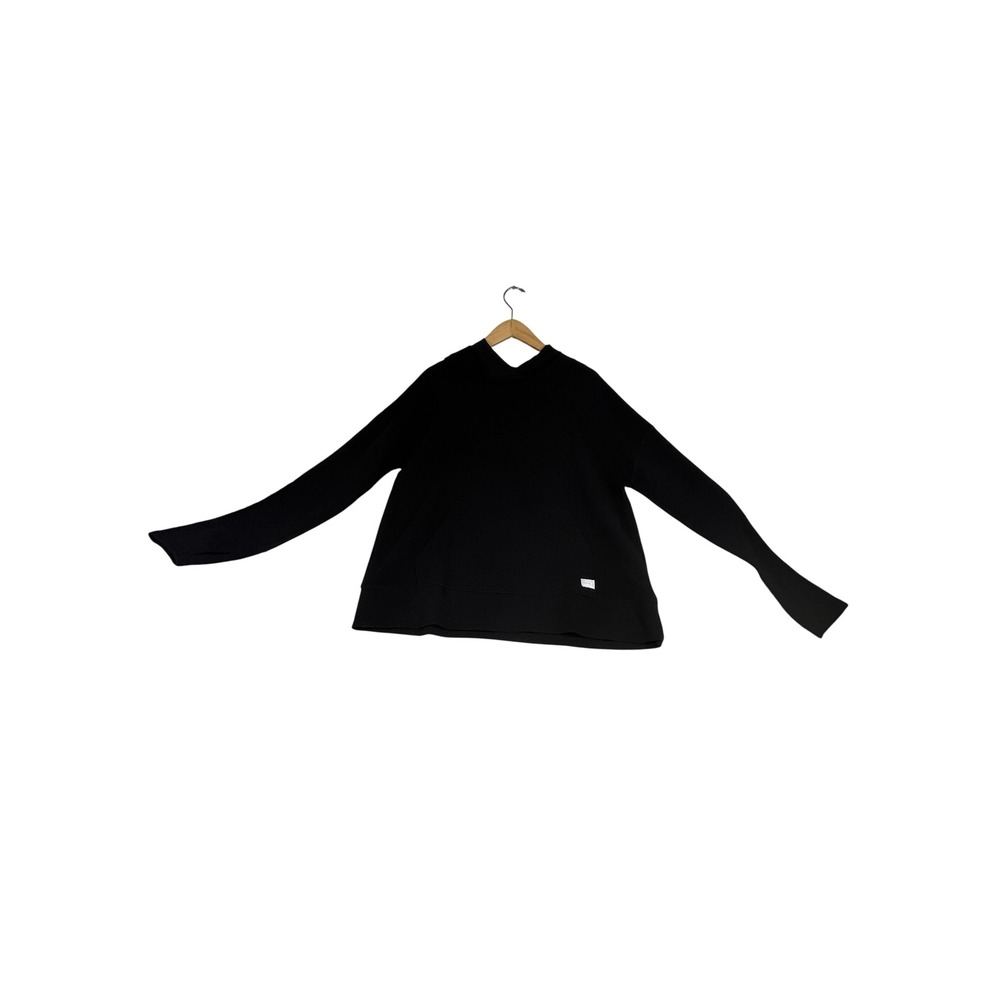 Soybu Black Textured Long Sleeve Hoodie Kangaroo Pocket Size Small 1805036